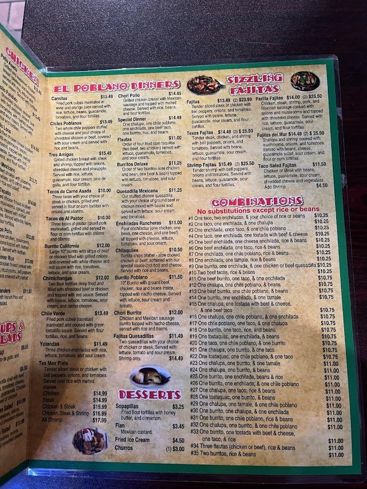 El Poblano Mexican Restaurant Menu image 3